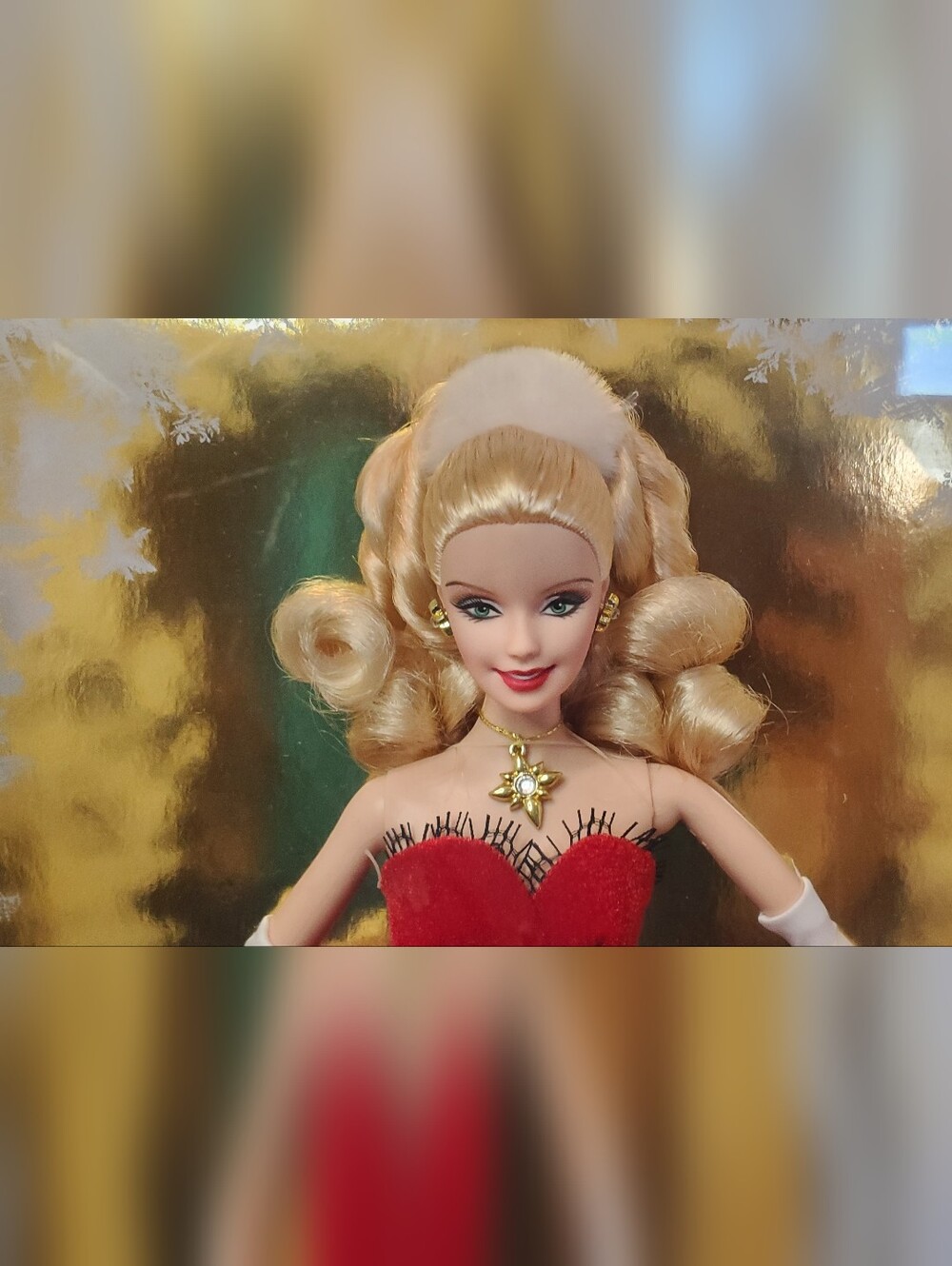 2007 Holiday Barbie Collector Doll Christmas Red Velvet Dress NRFB Mattel Sealed - Picture 7 of 7